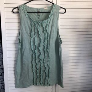 Mint J Crew ruffle tank